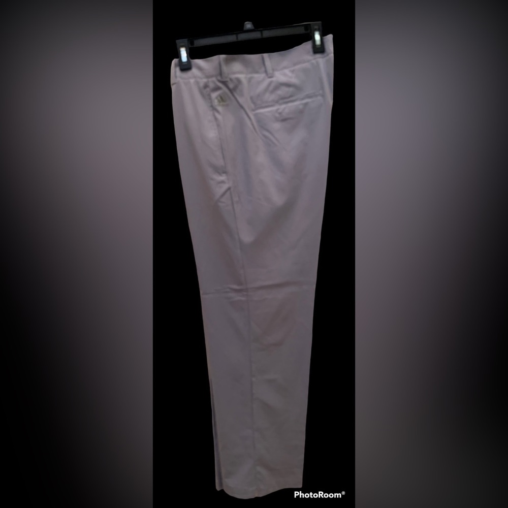 Adidas mid-gray Puremotion stretch 3-stripes pant, 36”W x 30”L